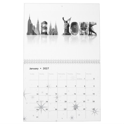 Calendrier de New York (Jan 2027)