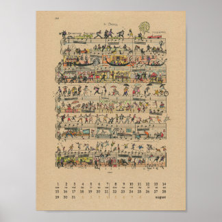 Calendrier de notes heureuses d'août 2022 Poster