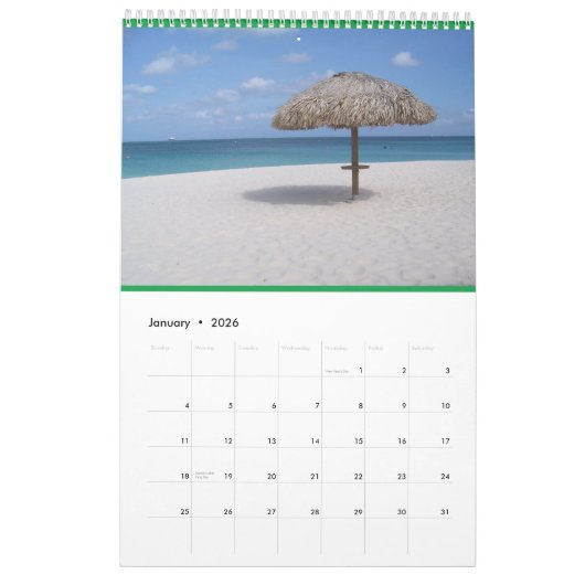 Calendrier de paix d'Aruba (Jan 2026)