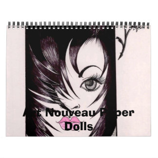 Calendrier de papier de poupées de Nouveau d'art