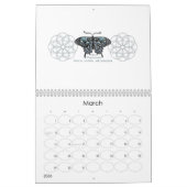 Calendrier de papillon de pierre porte-bonheur (Mar 2026)