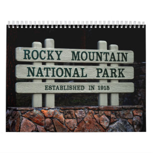 Calendrier de parc national de montagne rocheuse