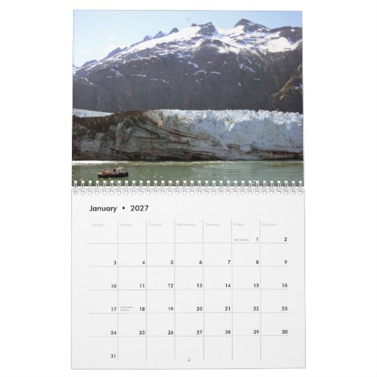 Calendrier de paysage de l'Alaska (Jan 2027)