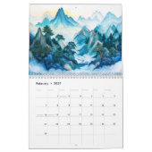 Calendrier de paysage en papier enroulé (Feb 2027)