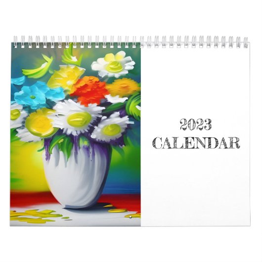 Calendrier de peinture des fleurs de couleurs vive (Protection)