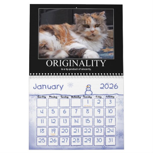 Calendrier de philosophie de chats (Jan 2026)