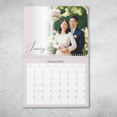 Calendrier de photos rose mariage chic écriture mo