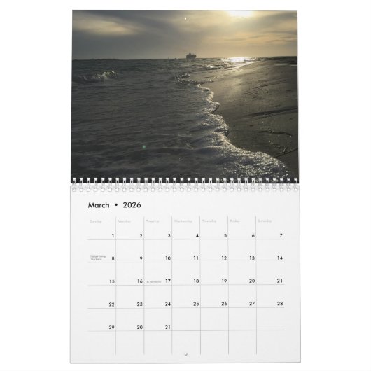 Calendrier de plage (Mar 2026)