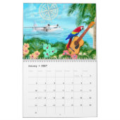 Calendrier de plage des îles tropicales (Jan 2027)
