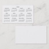 Calendrier de poche carte de visite 2029 (Devant / Derrière)