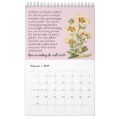 Calendrier de poésie à thème de la floraison rose (Feb 2027)