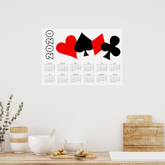 Calendrier de poker 2020 Poster (Cuisine)