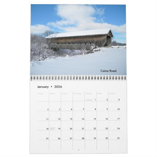 Calendrier de pont couvert (Jan 2026)