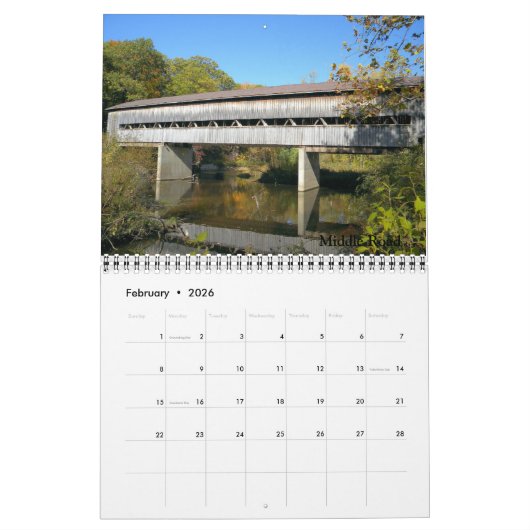 Calendrier de pont couvert (Feb 2026)