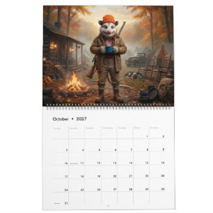 Calendrier de Possum Americana Patriotique Rustiqu