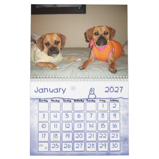 Calendrier de Puggle (Jan 2027)