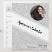 Calendrier de reliure de concours pages paillettes (Devant / Derrière)