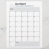 Calendrier de reliure de concours pages paillettes (Dos)
