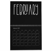 Calendrier de remplissage moderne noir et blanc (Feb 2027)