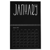 Calendrier de remplissage moderne noir et blanc (Jan 2027)