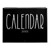 Calendrier de remplissage moderne noir et blanc (Protection)