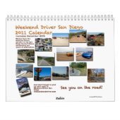 Calendrier de San Diego 2011 de conducteur de (Dos)