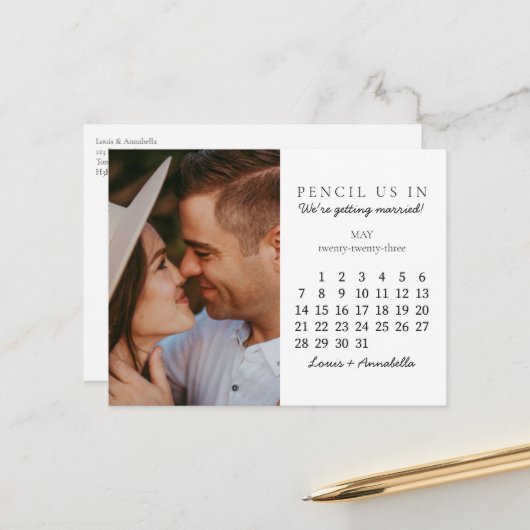 Calendrier de sauvegarde de date Carte postale de  (Devant/Arrière en situation)