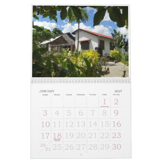 Calendrier de scène de l'Afrique (Jan 2027)