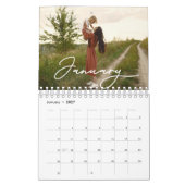 Calendrier de script chic de photo personnalisée d (Jan 2027)