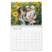 Calendrier de script chic de photo personnalisée d (Feb 2027)