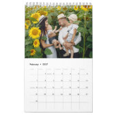 Calendrier de script chic de photo personnalisée d (Feb 2027)