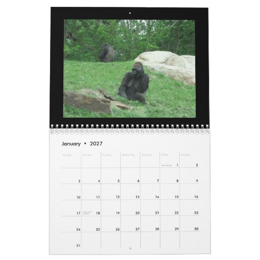calendrier de singes (Jan 2027)