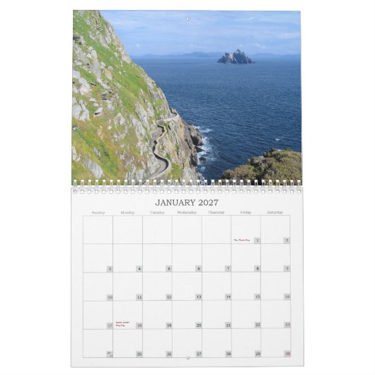 Calendrier de Skellig Michael (Jan 2027)