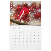 Calendrier de taille moyenne de beaux oiseaux (Feb 2027)