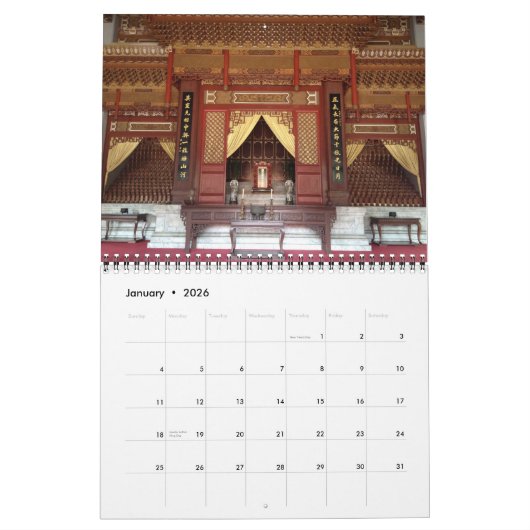 Calendrier de Taïwan (Jan 2026)