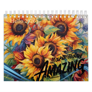 Calendrier de tournesol moderne et élégant 2024 Me