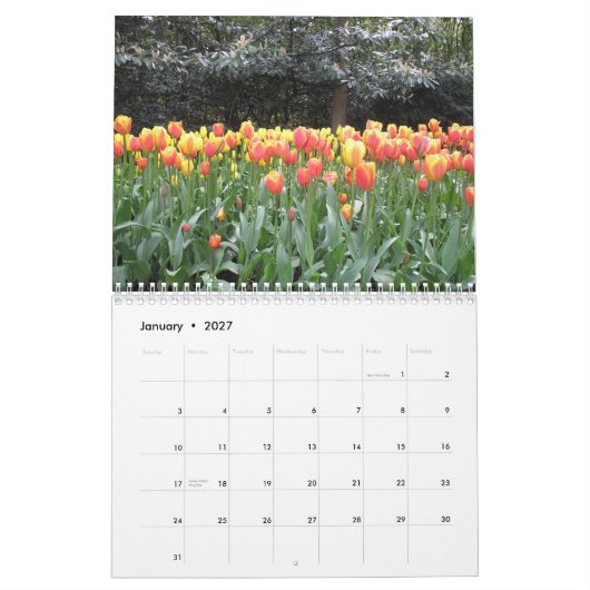 Calendrier de tulipe (Jan 2027)