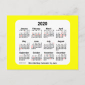Calendrier de vacances jaune 2020 par Janz Carte p (Devant)