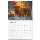 Calendrier de vaches des Highlands (Feb 2027)
