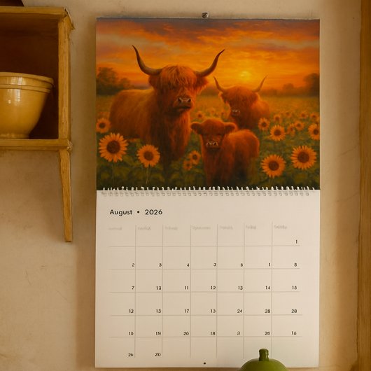 Calendrier de vaches des Highlands