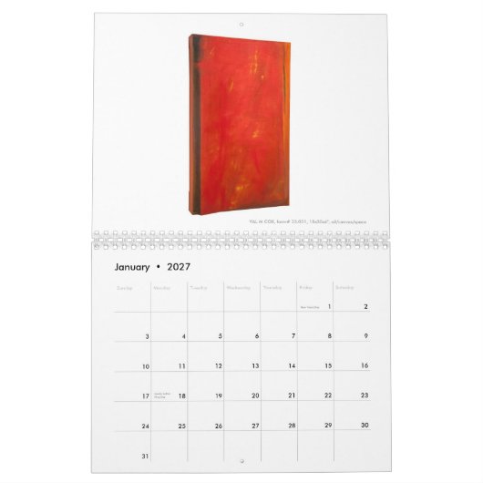 CALENDRIER de VAL M COX - TRAVAUX EN HUILE 2 - (Jan 2027)