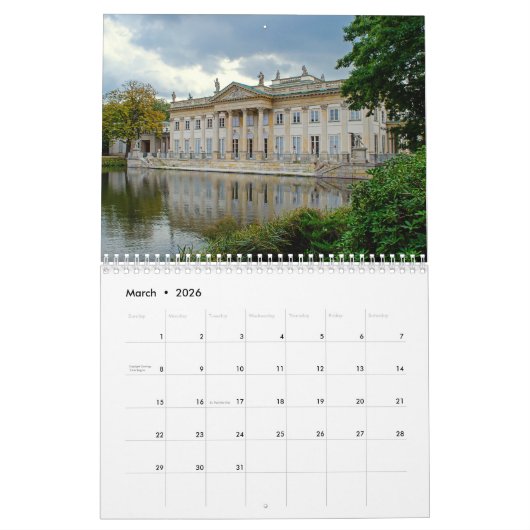 Calendrier de Varsovie Pologne 2025 (Mar 2026)
