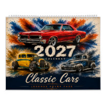 Calendrier de voitures de muscle vintage