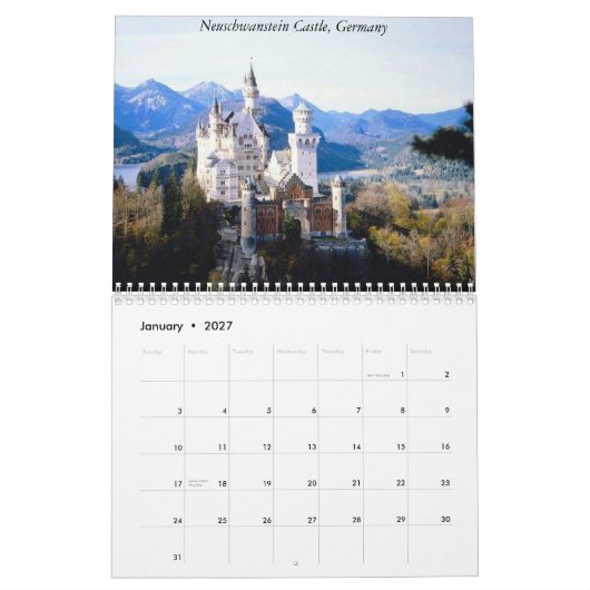 Calendrier de voyage de l'Europe 2015 (Jan 2027)