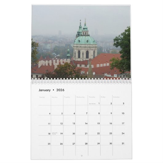 Calendrier de voyage de Prague 2015 (Jan 2026)