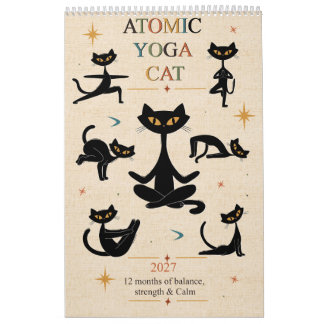 Calendrier de yoga pour chat atomique 2027 | Moder