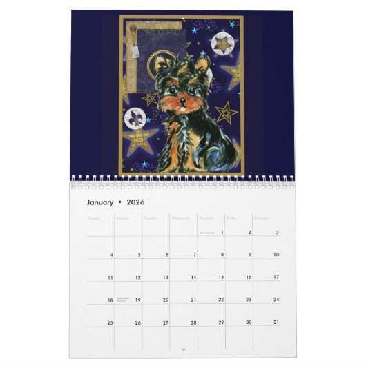 Calendrier de Yorkie (Jan 2026)