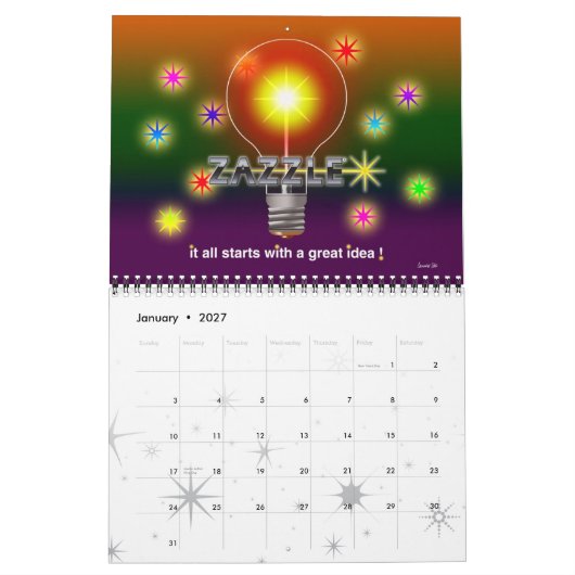CALENDRIER DE ZAZZLE (Jan 2027)