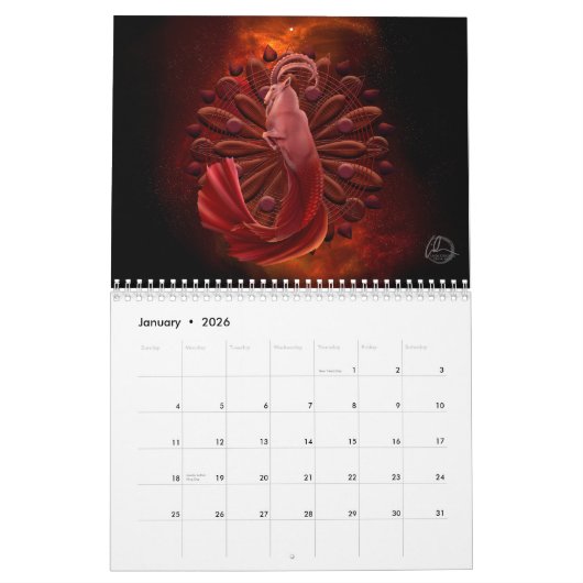 Calendrier de Zodiac Mandala (Jan 2026)