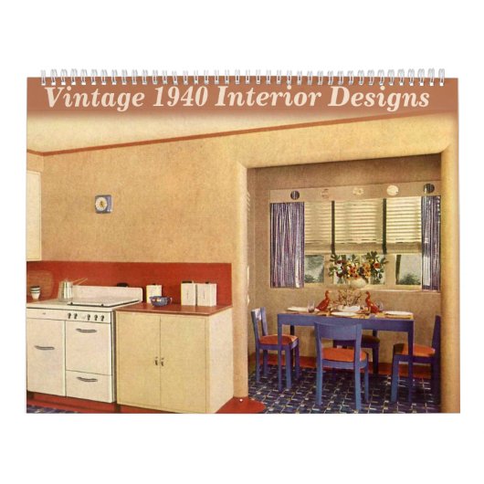 Calendrier Décor de maison vintage 1940 (Protection)